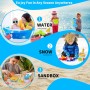 KIMIGO Juguetes Playa,Juguetes Arena,33pcs Juguetes de Playa para Niños con Cubo,Palas y Bolsa de Malla Reutilizable,Gafas de