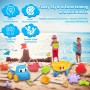 KIMIGO Juguetes Playa,Juguetes Arena,33pcs Juguetes de Playa para Niños con Cubo,Palas y Bolsa de Malla Reutilizable,Gafas de