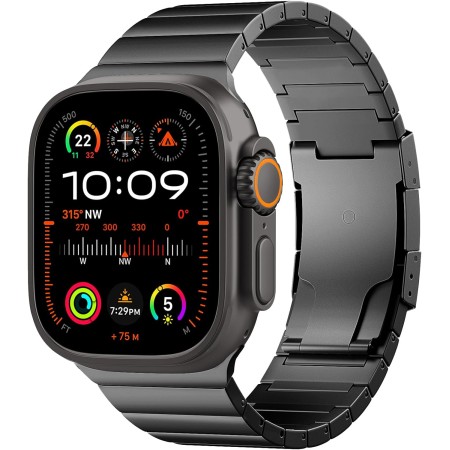 TiMOVO Correa de Titanio Compatible con Correa de Apple Watch Correa de Titanio Desmontable de 49/46/45/44/42 mm, Cierre para