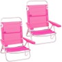 LOLAhome Pack 2 Sillas Playa Plegables | Ligera Portátil | Baja y Reclinable de 4 Posiciones | para Camping, Piscina, Terraza o