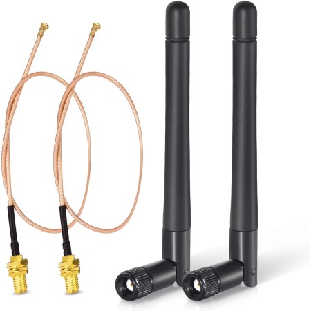 Bingfu Antena WiFi Doble Banda 2,4 GHz 5 GHz 5,8 GHz 3dBi Antena MIMO Conector RP-SMA para Enrutador WiFi Tarjeta de Red