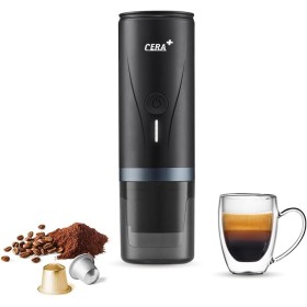 CERA+ Máquina de Espresso Eléctrica Portátil Auto-calentamiento en 3-4 Minutos, Cafetera Mini de 20 Bares con Batería