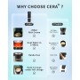 CERA+ Máquina de Espresso Eléctrica Portátil Auto-calentamiento en 3-4 Minutos, Cafetera Mini de 20 Bares con Batería