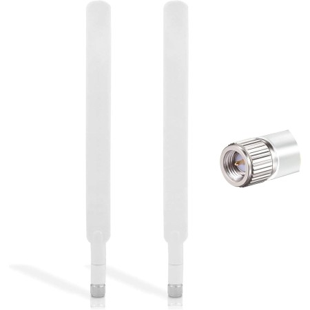 10dBi Antena 4G LTE Antena SMA Macho(2-Paquete), 19cm SMA Antenna Network Antena Compatible con Módem 4G LTE Router Cámara IP