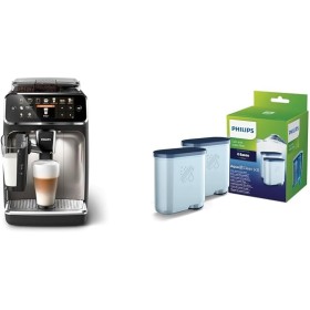 Cafetera totalmente automática Philips 5400 series EP5447/90, 12 especialidades de café, negro mate/cromo arena y filtro de agua