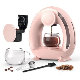 BENFUCHEN Cafetera de un solo uso con filtro de café molido, cafetera Americano Mini cafetera/tetera de una taza, control de un