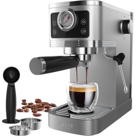 iceagle Cafetera Espresso 20 Bares Bomba Italiana - 1350W Máquina de Café Manual Acero Inoxidable, Varilla de Vapor 10MM,