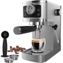 iceagle Cafetera Espresso 20 Bares Bomba Italiana - 1350W Máquina de Café Manual Acero Inoxidable, Varilla de Vapor 10MM,