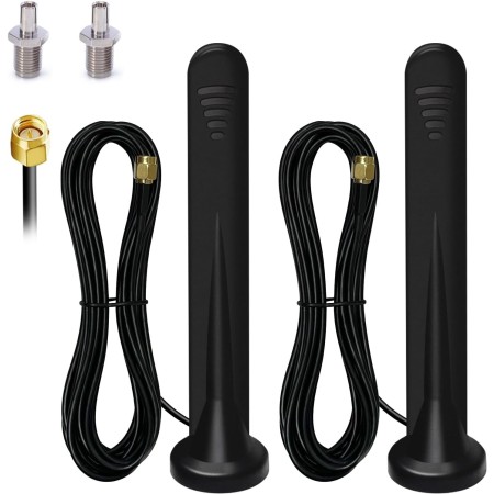 2 X 5G Antena 4G Exterior,Omnidireccional Amplificador Señal Interior/Exterior Ganancia hasta 15DBI Conector SMA con Adaptador