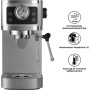 iceagle Cafetera Espresso 20 Bares Bomba Italiana - 1350W Máquina de Café Manual Acero Inoxidable, Varilla de Vapor 10MM,