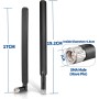 Bingfu Antena 4G LTE Banda Ancha 6dbi 698-2700Mhz Antena Omnidireccional con Conector SMA Macho (2 Pack) para Enrutador CPE,