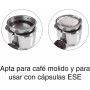 LACOR - 69429 - Cafetera Espresso, Para Preparar Todo Tipo de Cafés, Café Molido o Cápsulas Monodosis, Con Vaporizador,