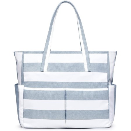 oscaurt Large Beach Bag with 9 Pockets, Waterproof Beach Bags for Women, Sandproof Summer Beach Tote Bag Holiday Essentials