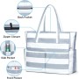 oscaurt Large Beach Bag with 9 Pockets, Waterproof Beach Bags for Women, Sandproof Summer Beach Tote Bag Holiday Essentials