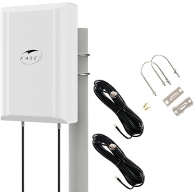 KASER Antena 4G 5G LTE Exterior Mimo Direccional 698-2700 | 3300-3800 MHz Ganancia hasta 12 dBi Compatible con Router 4g 5g