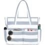 oscaurt Large Beach Bag with 9 Pockets, Waterproof Beach Bags for Women, Sandproof Summer Beach Tote Bag Holiday Essentials