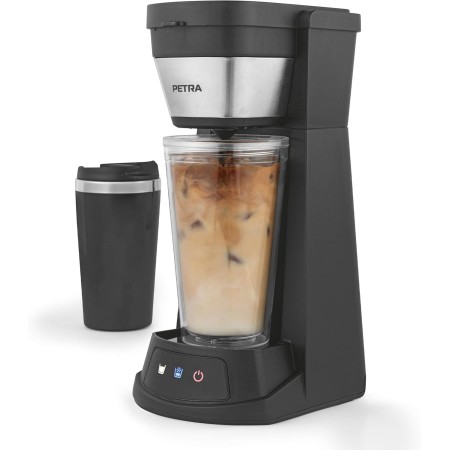 Petra 2 en 1 Cafetera de Café Helado – Máquina de Espresso Caffè Freddo, Incluye Taza de Viaje de 420 ml, Vaso con Pajilla de