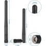Vecys 4PCS Doble Banda WiFi Antena 2.4GHz 5GHz 5.8GHz Antena 3dBi MIMO SMA Macho Antena para WiFi Router Tarjeta LAN Inalámbrica