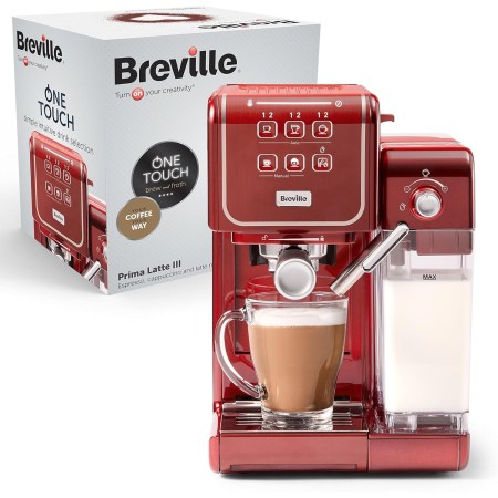 Breville Cafetera Espresso Prima Latte III | Cafetera expreso, capuchino y café con leche | Bomba italiana de 19 bares |