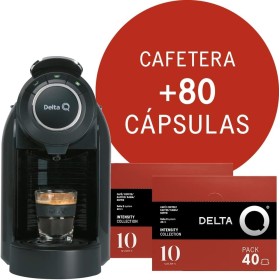 Delta Q - Cafetera de Cápsulas Qool Evolution - Color Negro - 19 Bares de Presión - Capacidad de 1 L - Incluye 2 Packs de 40