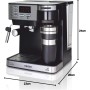 HAEGER Multi Coffee - Cafetera Espresso con 1450w, Capacidad: 1,2L - Pantalla de LED, Boquilla de Espuma y Bandeja de Goteo