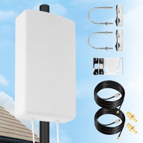 Antena 4G 5G LTE Exterior Mimo Direccional 698-2700 | 3300-4000 MHz Ganancia hasta 18 dBi con Conector SMA con Adaptador TS9