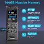 144GB Grabadora de Voz Profesional Digital, 70H Grabadora Audio, Volorful 1,44" Pantalla Color Grabadora USB C Portátil para