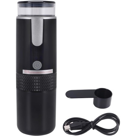 HUTSRAI Cafetera ElectróNica MáQuina de Espresso Recargable Cafetera PortáTil para AutomóVil Hacer Café Molido y Espresso Viajes