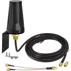 Bingfu Antena 4G LTE para Exteriores 5dBi Impermeable Antena de Montaje en Pared con SMA Hembra a Doble SMA Macho Cable Divisor