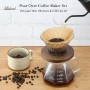 Lalord Cafetera de Goteo de Borosilicato de 20 onzas con Filtro de Papel V02, 100 hojas, Mango de Nogal y Tapa de Cafetera, 600