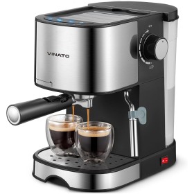 VINATO Cafetera Espresso 15 Bar, Cafetera Espresso con Espumador de Leche Profesional, Pequeña Cafetera Espresso para