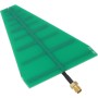 Antena diseñada específicamente para aplicaciones de banda ultra ancha que cubren un espectro de frecuencia desde el punto tres,