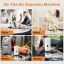 Máquina de café expreso portátil,Cafetera Portátil Cápsula de Espresso 3 en 1,15 bar,7500mAh,Autocalentamiento,compatible con