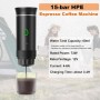 Máquina de café expreso portátil,Cafetera Portátil Cápsula de Espresso 3 en 1,15 bar,7500mAh,Autocalentamiento,compatible con