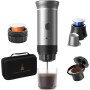 Máquina de café expreso portátil,Cafetera Portátil Cápsula de Espresso 3 en 1,15 bar,7500mAh,Autocalentamiento,compatible con