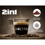 beper P101CAF100 Cafetera Espresso Duetta, 1100W, Compatible con monodosis y café en polvo, Cafetera con brazo de salida doble,