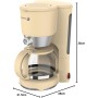 Fagor cafetera de goteo eléctrica colección Vinttage Crema. 870W de potencia, capacidad de 1.25L y precioso exterior color crema