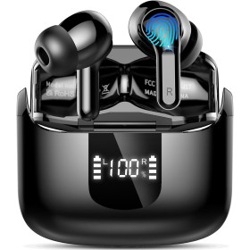 Auriculares Inalámbricos Bluetooth, 2025 Auriculare Bluetooth 5.4 HiFi Estéreo con 4 ENC Mic, Cascos Inalambricos Bluetooth