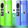 Pinowu - Funda para mando a distancia (brilla en la oscuridad) compatible con Apple TV Siri Remote 2021 (2ª generación), cordón