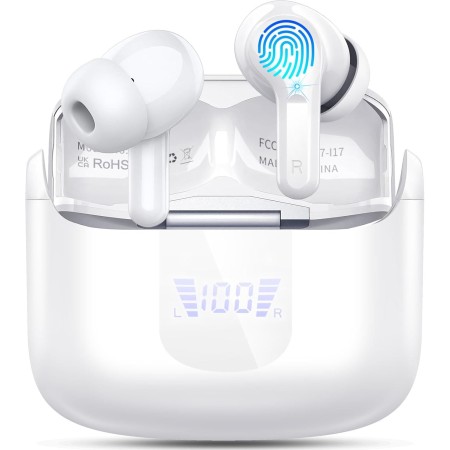 Auriculares Inalámbricos Bluetooth, 2025 Auriculare Bluetooth 5.4 HiFi Estéreo con 4 ENC Mic, Cascos Inalambricos Bluetooth