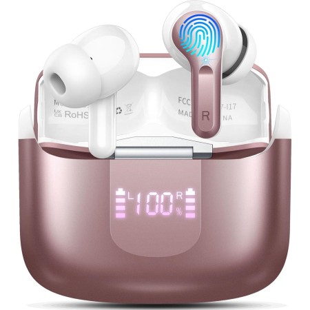 Auriculares Inalámbricos Bluetooth, 2025 Auriculare Bluetooth 5.4 HiFi Estéreo con 4 ENC Mic, Cascos Inalambricos Bluetooth