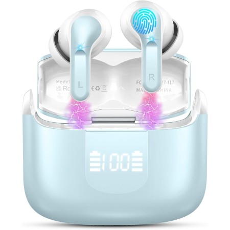 Auriculares Inalámbricos Bluetooth, 2025 Auriculare Bluetooth 5.4 HiFi Estéreo con 4 ENC Mic, Cascos Inalambricos Bluetooth