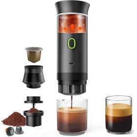 Cafetera Portatil Capsulas 3 en 1 compatible con Nespresso Dolce Gusto y Café Molido - Cafetera Portátil Multicapsulas para
