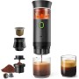 Cafetera Portatil Capsulas 3 en 1 compatible con Nespresso Dolce Gusto y Café Molido - Cafetera Portátil Multicapsulas para