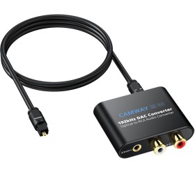 CAMWAY convertidor digital a analógico DAC Digital SPDIF Toslink a analógico estéreo Audio L/R convertidor adaptador con cable