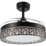 M mimotec- Black Aqua 66W Led Ceiling Fan with light, Remote control, Low consumption, DC 30W motor+36W LED Light, 6 speeds,