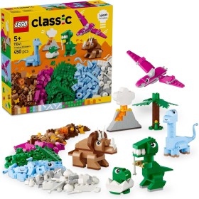 LEGO Classic Dinosaurios Creativos Caja de Ladrillos de Colores para Construir Huevo de Dinosaurio, Tiranosaurio Rex,