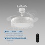 M mimotec- Black Aqua 66W Led Ceiling Fan with light, Remote control, Low consumption, DC 30W motor+36W LED Light, 6 speeds,