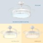 M mimotec- Black Aqua 66W Led Ceiling Fan with light, Remote control, Low consumption, DC 30W motor+36W LED Light, 6 speeds,