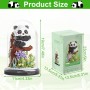 XIMKONTER Panda Garden - Bloques de construcción de panda con flores, flores y plantas con tapa antipolvo